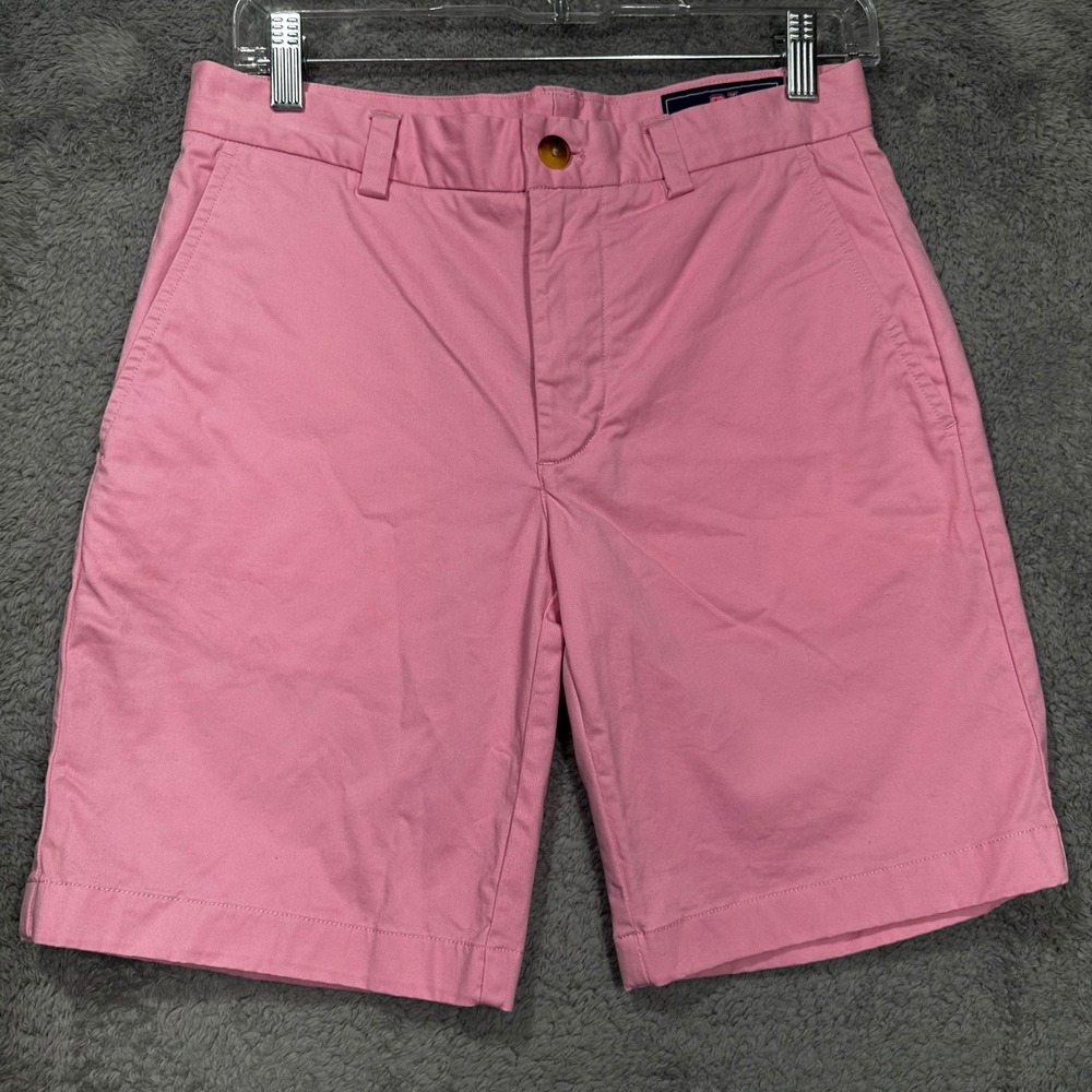 Vineyard Vines Breaker Short Mens 28 Pink Flat Front Stretch Cotton Chino 8in
